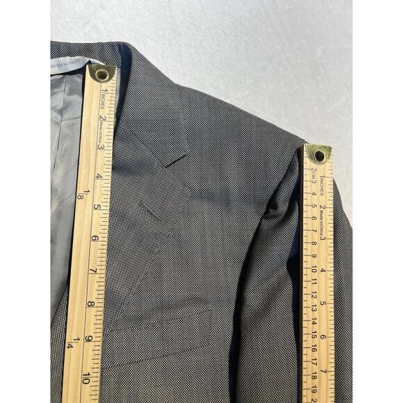 Samuelsohn 40R Black and Gray Birdseye Casual Designer Blazer Sport Jacket - Picture 14 of 16